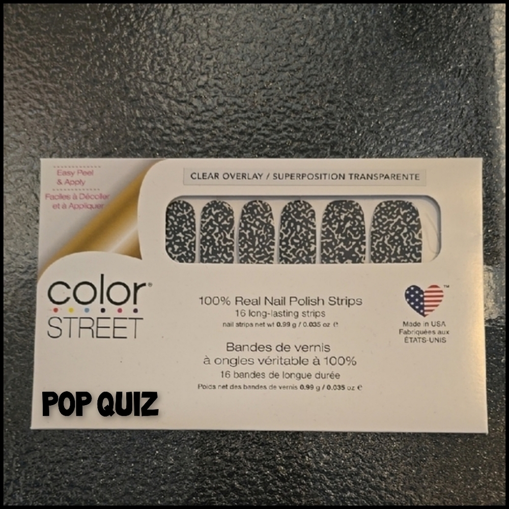 Color Street Clear Retired "Pop Quiz" Overlay Nail Polish Strips - NWT